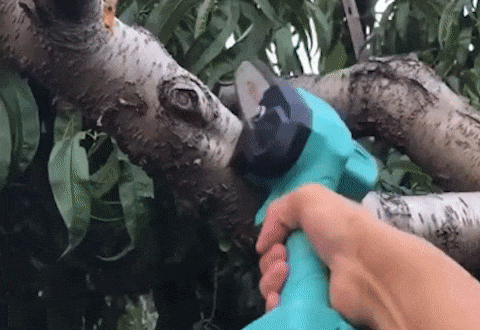 Mini Motosierra De Mano Portátil Ergonómico Recargable 24v Color Negro